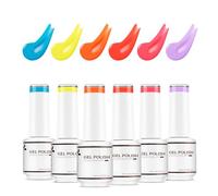 Nicedeco 6 Couleurs Vernis Semi Permanent Printemps Été Néon Série, Lot Vernis à Ongles Gel Polish UV LED Soak Off Brillant Longue Durée - Kit 4