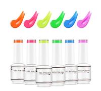 Nicedeco 6 Couleurs Vernis Semi Permanent Printemps Été Néon Série, Lot Vernis à Ongles Gel Polish UV LED Soak Off Brillant Longue Durée - Kit 3