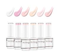 Nicedeco 6 Couleurs Vernis Semi Permanent Rose Pastel Blanc, Lot Vernis à Ongles Gel Polish UV LED Soak Off Brillant Longue Durée - Kit 6