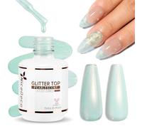 Nicedeco Brillante Perle Top Coat Gel Vernis à Ongles Semi Permanent Nacré Glitter Finish UV LED Longue Durée 15ML - 019
