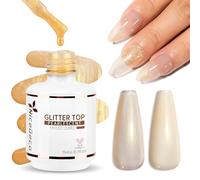 Nicedeco Brillante Perle Top Coat Gel Vernis à Ongles Semi Permanent Nacré Glitter Finish UV LED Longue Durée 15ML - 014