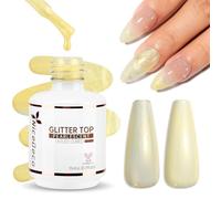 Nicedeco Brillante Perle Top Coat Gel Vernis à Ongles Semi Permanent Nacré Glitter Finish UV LED Longue Durée 15ML - 020