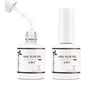 Nicedeco Colle Faux Ongles Extra Forte 2 x 15ml, Gel Glue pour Pose Américaine Ongles Capsules, Ongles en Acrylique, Longue Durée Nail Extend Gel UV/LED