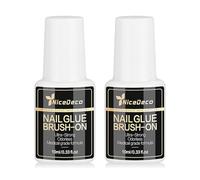 Nicedeco Colle forte pour les ongles 2 Pièces 10 ml - Adhésif rapidement, sans odeur, qualité salon à domicile, formule vegan sans cruauté, ne nécessite pas de lampe UV-Durée Longue