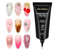 Nicedeco Colle gel pour strass à ongles 30 ml Rhinestone Glue Gel 3D Nail Art, colle UV pour ongles, pour strass, pour décorations, idéale pour les salons et l'usage domestique DIY