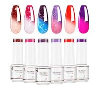 Nicedeco Lot de 6 Couleurs Vernis Semi Permanent Caméléon Change de Couleurs Température Vernis à Ongle Thermique UV LED Gel 5ml Kit 51