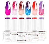 Nicedeco Lot de 6 Couleurs Vernis Semi Permanent Change de Couleurs Température Vernis à Ongle Thermique UV LED Gel 8ML