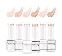 Nicedeco Lot de 6 Rubber Base Vernis Semi Permanent Gel, Base Coat Naturel Nu Rose UV LED Gel Polish Renforcement et Réparation de Manucure Nail Art 8ml - Kit 34