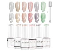 Nicedeco Lot de 6 Vernis Semi Permanent Magnétique, Holographique Pailleté Oeil de Chat Vernis à ongles UV LED Brillant 8ml avec Bâton - Kit 32