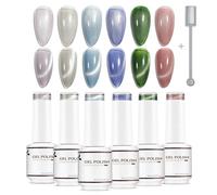 Nicedeco Lot de 6 Vernis Semi Permanent Magnétique, Holographique Pailleté Oeil de Chat Vernis à ongles UV LED Brillant 8ml avec Bâton - Kit 31