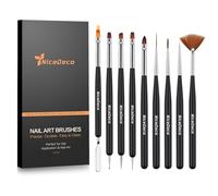 Nicedeco Lot de Pinceau Nail Art 9 Pièces Brosses à Ongles Double Extrémité Dotting Pen Dessin Stylo Ensemble Outil À Ongles pour Décoration