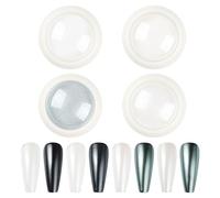 Nicedeco Poudre Chrome Ongle Blanc, Lot de 4 Aurora Schimmer Poudre Ongle Effet Perle Glitzerpuder Pigment Avec Paillettes Nail Art DIY