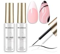 Nicedeco Vernis Semi Permanent Blanc et Noir Gel Liner Nail Art UV Vernis à Ongles pour la Peinture au Trait, French Manucure pour Débutants 8ml