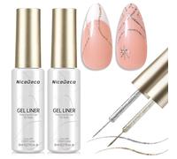 Nicedeco Vernis Semi Permanent Or Argent Paillettes Gel Liner Nail Art UV Vernis à Ongles pour la Peinture au Trait, French Manucure pour Débutants 8ml
