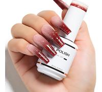 Nicedeco Vernis Semi Permanent Pailleté Caméléon Change de Couleurs Température 15ML Vernis à Ongle Thermique UV LED Gel - Champagne Marron