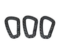 niceEshop(TM Kit de 3 Pcs Mousqueton en Forme de D de Sac à Dos pour Le Camping, la Randonnée et Le Voyage (Noir)