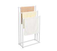 Niceey Porte Serviette, Porte Serviette Autonome, Organisateur de serviettes de bain et de serviettes à main en métal à 3 niveaux, Accessoires de salle de bain, Blanc