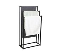 Niceey Porte Serviettes - Porte-Serviettes sur Pied - en Métal à 3 Niveaux - Égouttoir à Serviettes pour Salle de Bain, Cuisine, Échelle pour, Vêtements, Essuie-mains, Gants de Toilette - Noir Noir