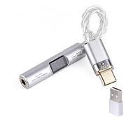 NICEHCK NK1 MAX Adaptateur USB C vers audio 0,3 cm, CX31993 MAX97220 DAC portable, Type-C vers prise casque auxiliaire avec câble OCC plaqué argent, compatible avec iPhone 16, Android