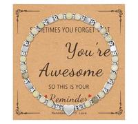 NICEIGHT Petits bracelets de perles en pierre naturelle pour femme « Sometimes You Forget You're Awesome » - Cadeaux inspirants pour la fête des mères, l'obtention d'un diplôme, Noël, un anniversaire
