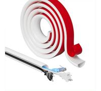 NICEIN 1.5m Goulotte Passe Cable Mural Autocollant, Flexible Cache Cable Semi-Circulaire, Cache Fil Electrique pour Sol et TV, Gestion des Câbles de Bureau et Maison