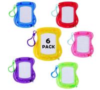 NICEIN Mini Ardoise Magnétique avec Porte-Clés, Effacable Tablette Dessin Enfant, Portable Tableau Ardoise Goodies Anniversaire Enfant, Surprise Petits Cadeaux (6-PCS)