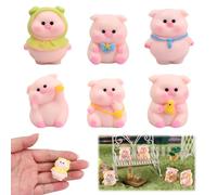 NiceLand Figurine Miniature de Cochon Lot de 12 Petits Cochons Porte-Bonheur Petits Cochon Porte Bonheur Figurine Mini Figurine pour Fée Jardin Maison de Poupée Bonsaï Micro Paysage Décoration