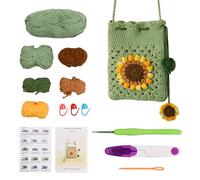 NiceLand Kit Sac Téléphonique avec Tournesol Trousse de Crochet Pour Sac de Téléphone Tournesol Kit Crochet Pour Débutant Kit Complet pour Débutants Adultes avec Tutoriels Vidéo Étape par Étape