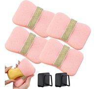 Nicelifehack Double Sided Bath Foaming Bag, 2-in-1 Exfoliating Bar Soap Pouch, Exfoliating Mesh Pouch for Bar Soap Anti Slip Soap Holder, Quick Lather & Reusable Mesh for Men & Women(Pink*4)