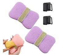 Nicelifehack Double Sided Bath Foaming Bag, 2-in-1 Exfoliating Bar Soap Pouch, Exfoliating Mesh Pouch for Bar Soap Anti Slip Soap Holder, Quick Lather & Reusable Mesh for Men & Women(Purple*2)