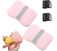 Nicelifehack Double Sided Bath Foaming Bag, 2-in-1 Exfoliating Bar Soap Pouch, Women's Portable Fun Soap Face Wash Sponge, Quick Lather & Reusable Mesh for Men & Women (2pcs Light Pink)