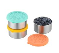 nicelock Petits récipients de conservation des aliments en acier inoxydable avec couvercles en silicone | 220 ml 3 pièces | Pots à collations pour le déjeuner Boîtes de préparation de repas Sans BPA