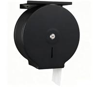 NICEME Distributeur de Serviettes en Acier Inoxydable verrouillable - Porte-Papier Toilette Professionnels - Diamètre 255mm Broche 40mm - Noir