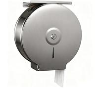 NICEME Distributeur de Serviettes en Acier Inoxydable verrouillable - Porte-Papier Toilette Professionnels - Diamètre 255mm Broche 40mm - Argenté