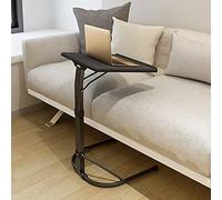 NICEME Table d'appoint pliable pour ordinateur portable, réglable en hauteur et en inclinaison, légère et portable, pour lit, canapé, extérieur, couleur : noir, dimensions : 43 x 43 cm