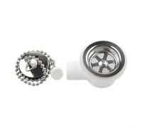 Niceminiwall Bonde d'évier à angle droit en acier inoxydable - Étanche - Facile à installer - Pour camping-car, caravane, bateau - 7,6 cm