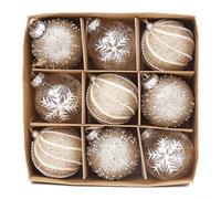 Niceminiwall Boules de Noël décoratives de 8 cm, pendentif à suspendre pour événements, décoration de cérémonie de mariage, décoration d'intérieur, boules à suspendre pour arbre (style 2)