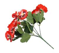 Niceminiwall Bouquet de pensées artificielles de 26 cm pour fête de mariage, maison, maison, bouquet de petites fleurs artificielles, fournitures de loisirs créatifs (rouge)
