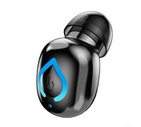 Niceminiwall Casque sans fil à oreille unique longue durée, 10 heures de temps de fonctionnement IPX3, casque HiFi ergonomique pour l'entraînement, la conduite, le bureau (noir)