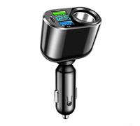 Niceminiwall Chargeur de voiture 66 W avec PD 30 W USB-C et deux ports USB, adaptateur de téléphone de voiture super rapide avec affichage de tension LED, rotation à 360°, multi-protection pour 12 V