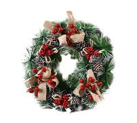 Niceminiwall Couronne de Noël artificielle réutilisable 32 cm pour porte, tombe, escalier, arbre de Noël, jardin, cour, décoration de Noël (A)