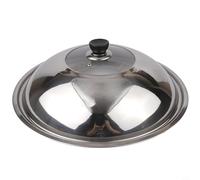 Niceminiwall Couvercle de casserole en verre trempé et acier inoxydable avec poignée résistante à la chaleur, couvercle de rechange pour casserole, wok, poêle à frire et marmite, lave-vaisselle