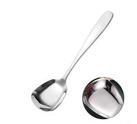 Niceminiwall Cuillères à tête carrée en acier inoxydable, cuillères à riz et à soupe, grandes cuillères pour la cuisine de la maison, argent (argent)