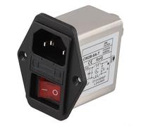 Niceminiwall CW2B-T CW2C-T Filtre d'alimentation électronique IEC Socket Composant avec boîtier en métal pour équipement d'alimentation 3A 6A 10A Noir (CW2B-6A-T)