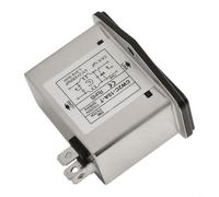 Niceminiwall CW2B-T CW2C-T Filtre d'alimentation électronique IEC Socket Composant avec boîtier en métal pour équipement d'alimentation 3A 6A 10A Noir (CW2C-10A-T)