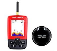 Niceminiwall Détecteur de poissons portable sans fil avec sonde de profondeur de 40 m, portée de 100 m, écran LCD, alarme de profondeur et détecteur de poissons, construction ABS, faisceau de 125 kHz