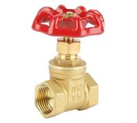 Niceminiwall DN15 Vanne de porte en laiton cryptée BSPP G1/2 232 PSI Filetage interne DN25 pour eau, huile, gaz avec poignée à tête rouge (DN15)