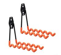 Niceminiwall Double crochet de garage en métal robuste avec revêtement antidérapant pour outils de jardin, pour rangement de vélo, échelle et tuyau, 18,1 kg (orange)