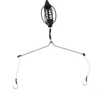 Niceminiwall Ensemble d'alimentation pour pêche à la carpe avec cage à appât à ressort et hameçon, ligne PE pré-attachée et plombs métalliques 15 g-40 g pour lancer long, terminal facile prêt à