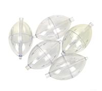 Niceminiwall Flotteurs ovales pour la pêche - Flotteurs à bulles creux en ABS transparent, 7,4 x 4,3 cm, 15 g chacun, 5 pièces, flottabilité réglable, compatible avec In-Li
